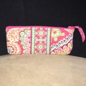 Vera Bradley Retired Capri Melon Brush and Pencil Pouch Cosmetic Make-Up Case